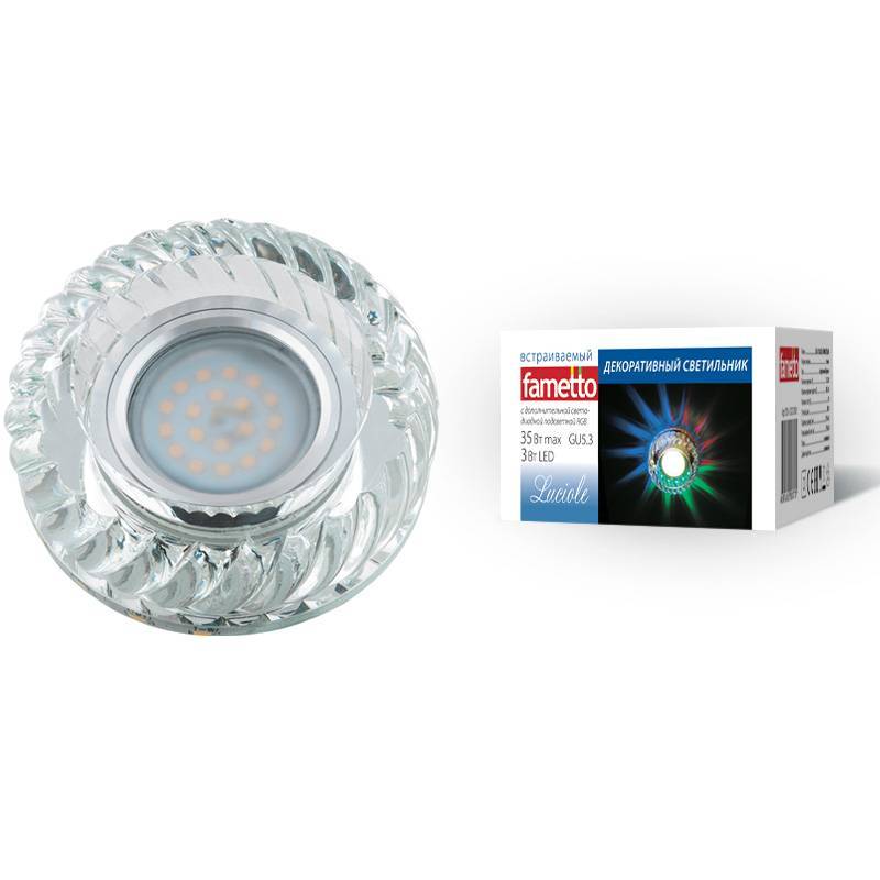 Светильник точечный Fametto DLS-L123 GU5.3 GLASSY/CLEAR/RGB
