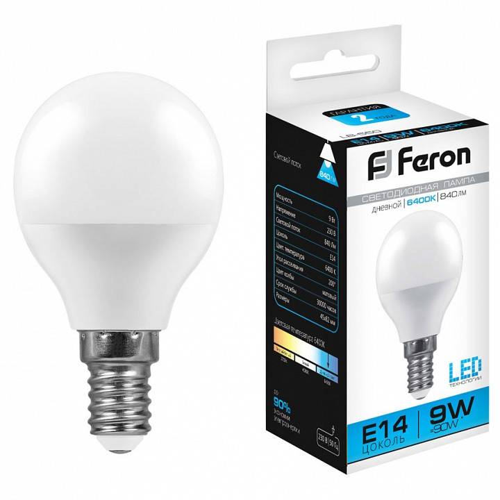 Лампа светодиодная Feron LB-550 E14 9Вт 6400K 25803