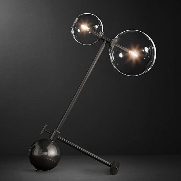 Настольная лампа Restoration Hardware Glass Globe Mobile Boom Black