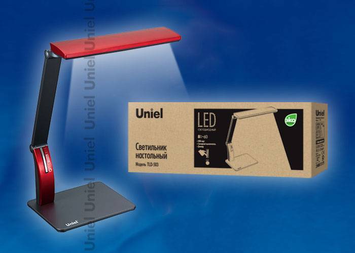 Настольная лампа Uniel TLD-503 Red/LED/546Lm/5000K/Dimer/USB