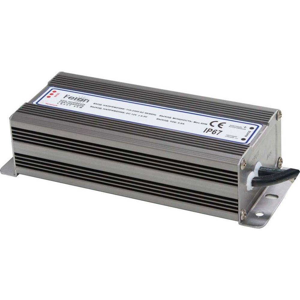 21493 Трансформатор электронный для светодиодной ленты 100W 12V IP67 (драйвер), LB007 FERON