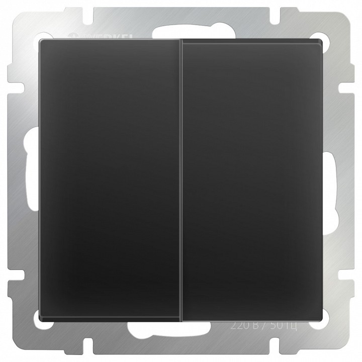 Выключатель двухклавишный без рамки Werkel Черный матовый WL08-SW-2G