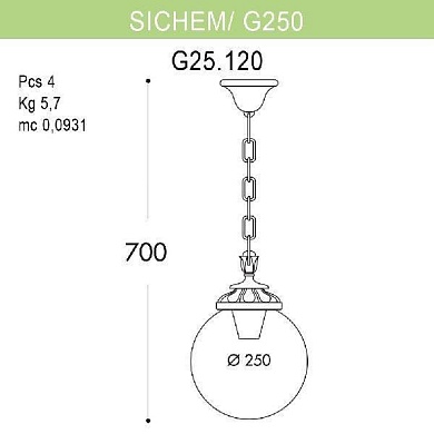 Подвесной светильник Fumagalli GLOBE 250 G25.120.000.VZE27