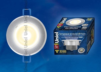 Светильник Downlight Uniel ULM-R31-5W/WW IP20 Sand Silver кapтoн