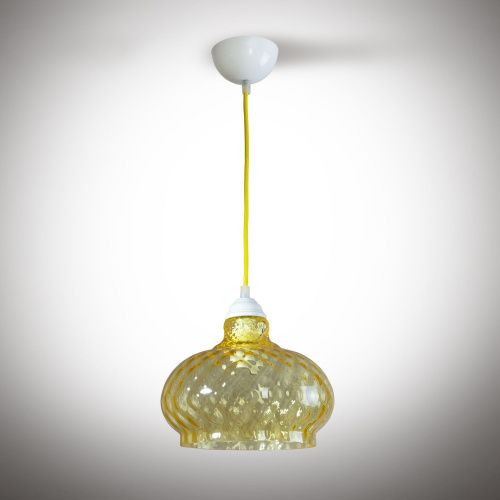Подвесной светильник 18402 Белый матовый - желтый кабель Зукко глянец рифленый Желтый