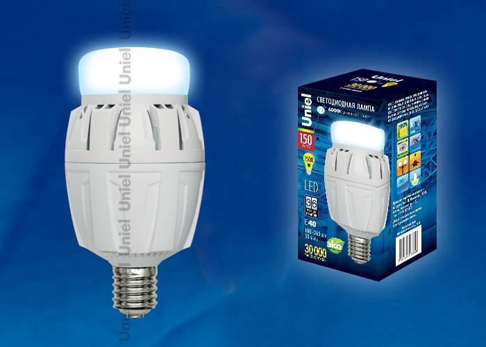 Светодиодная лампа Uniel LED-M88-150W/DW/E40/FR ALV01WH кapтoн E27 150Вт Белый 6500К