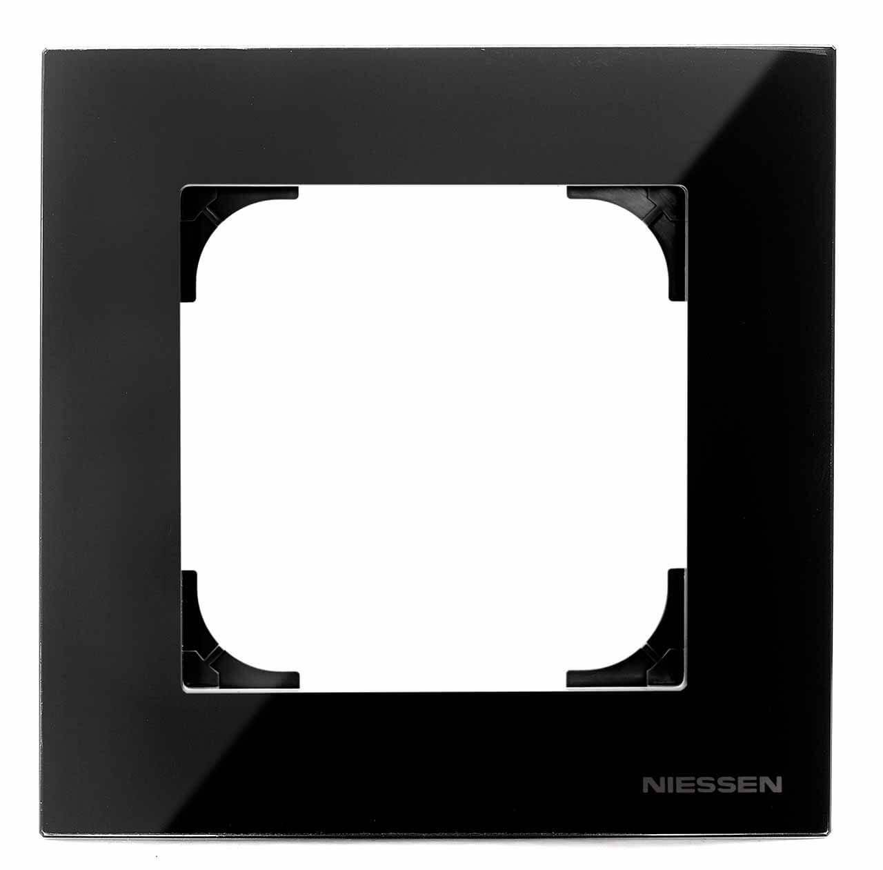 Рамка 1-постовая ABB Sky стекло чёрное 2CLA857100A3101