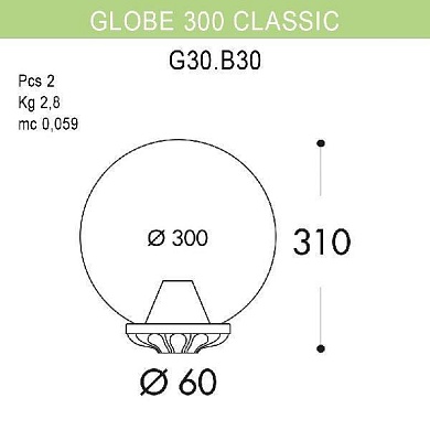 Светильник уличный FUMAGALLI GLOBE 300 Classic G30.B30.000.VXE27